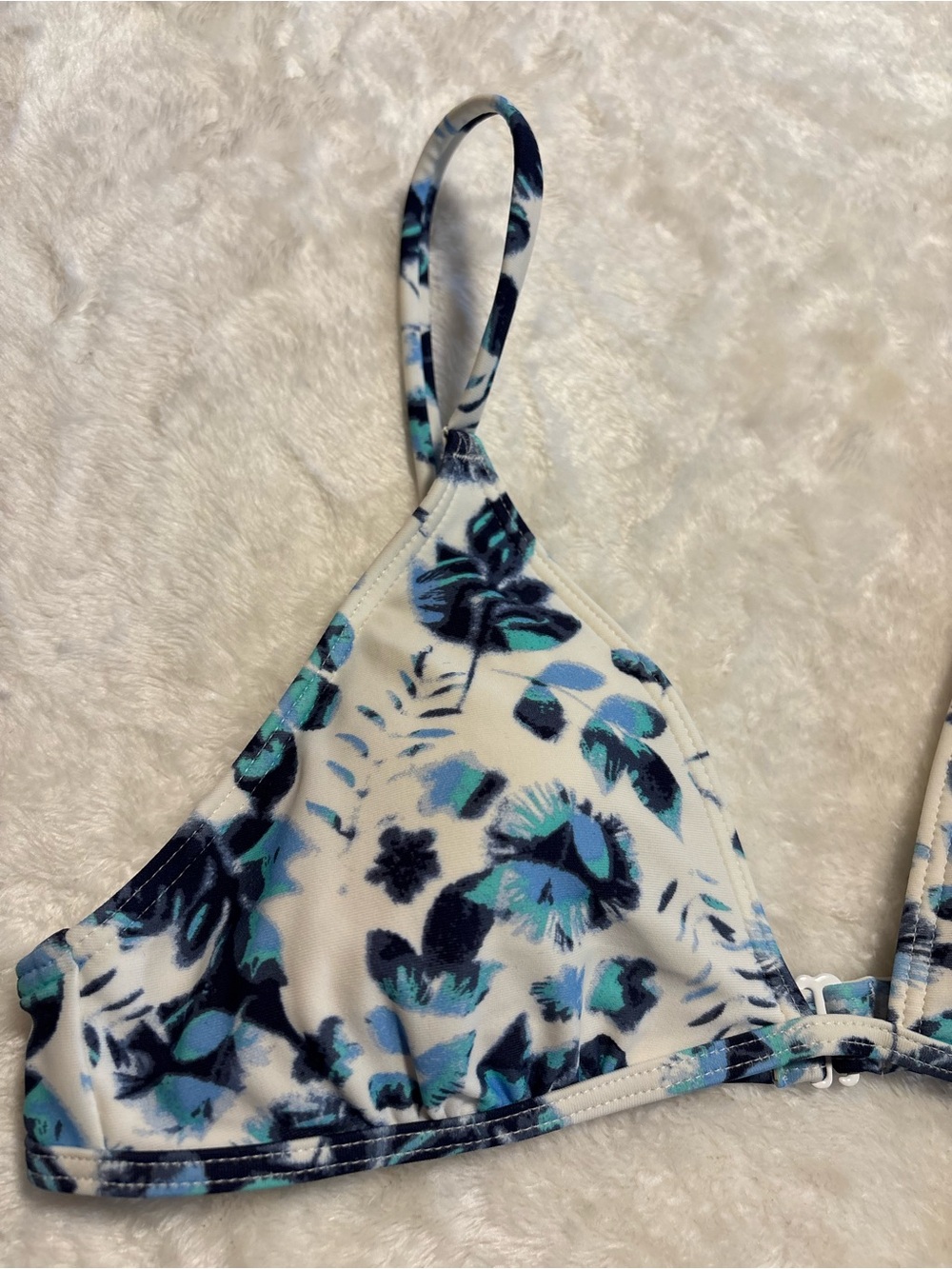 Aerie Blue Floral Print Bikini Top - Picture 2 of 14